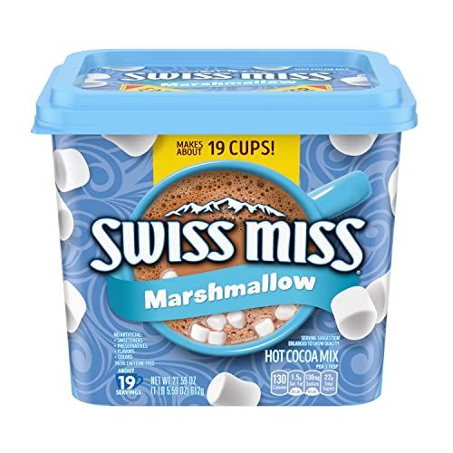 Swiss Miss Hot Cocoa Drink Mix, Milk Chocolate with Marshmallows, 21.59 oz Easy-Grip Canister
