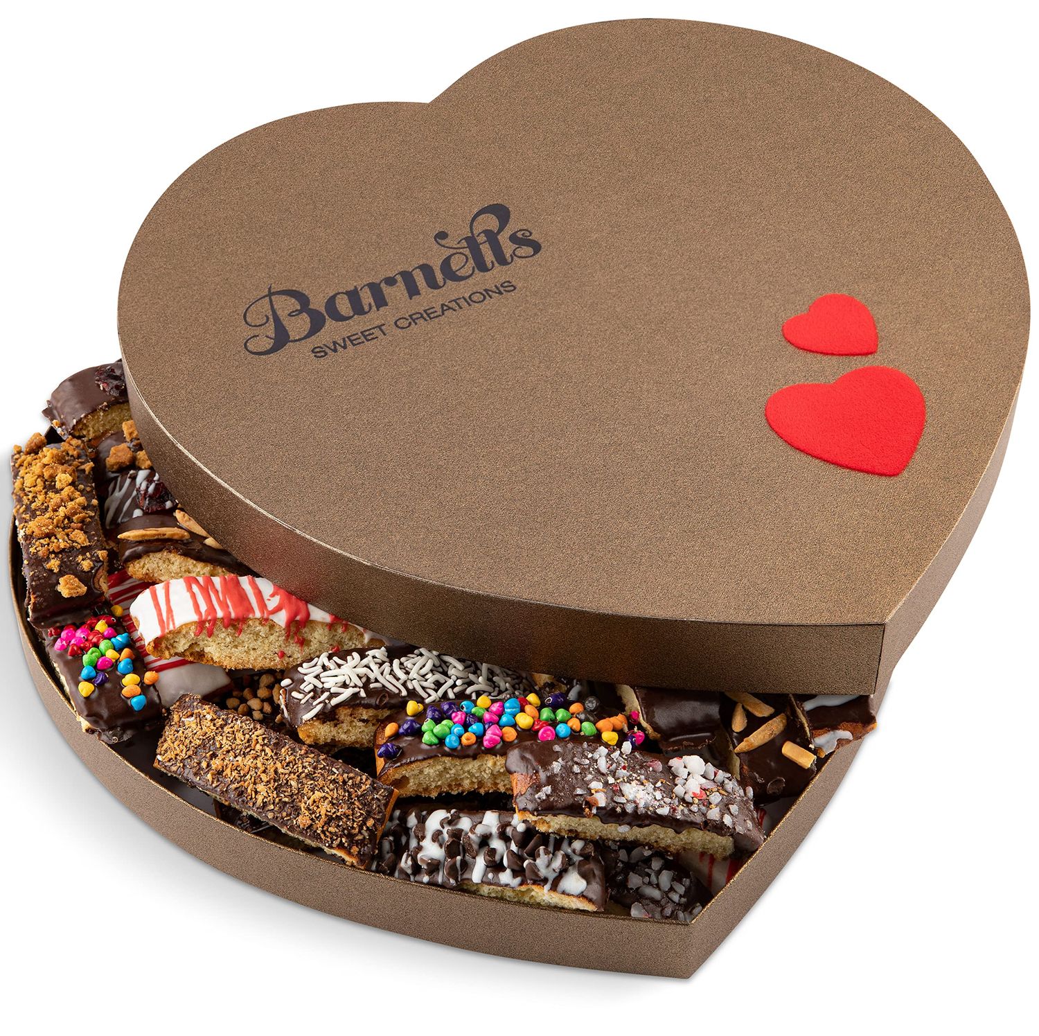 Barnetts Easter Chocolate Cookies Heart Gift Box, Mothers Day Cookie Gift Basket for Mom, Him and Her, Spring Candy Treats Baskets Ideas