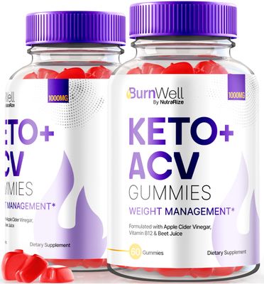 NutraRize Pack of 2 BurnWell Keto ACV Gummies Advanced Weight Loss Formula, 1000 MG Apple Cider Vinegar, Keto with B-Vitamins Plus ACV Gummy, Official Reviews 120 Gummies