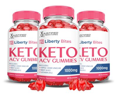3 Pack Liberty Bites Keto ACV Gummies Advanced Formula 1000MG Libertybites Keto Gummies Apple Cider Vinegar Formulated with Pomegranate Beet Juice Powder B12 Vegan Non GMO 180 Gummys