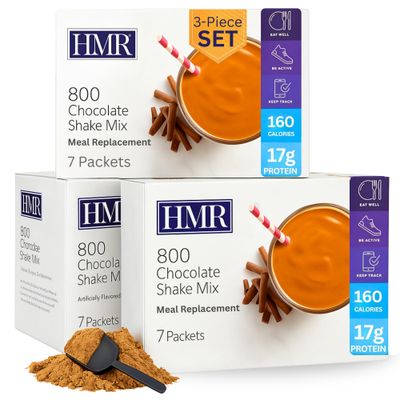 3-Pack HMR 800 Shake Meal Replacement Mix Chocolate Shake Powder to Support Healthy Weight Loss 17g of Protein Easy to Make Low Calorie Food 21 Total Servings