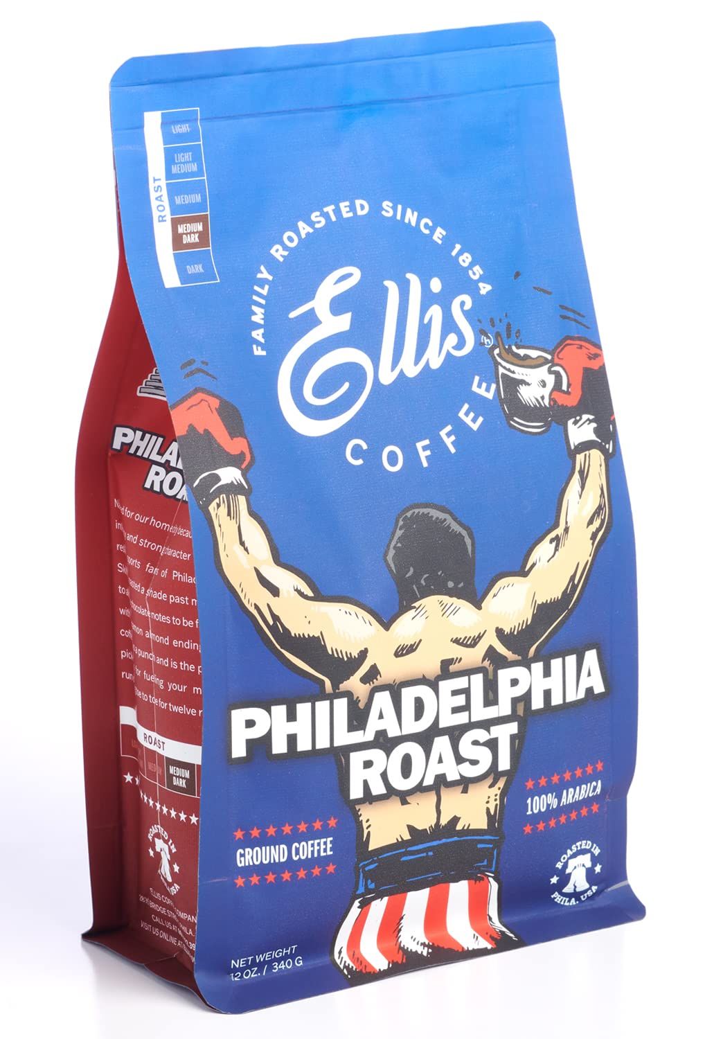 Ellis Coffee - Philadelphia Roast - Medium-Dark Roast - Ground Coffee - 12 oz Resealable Bag