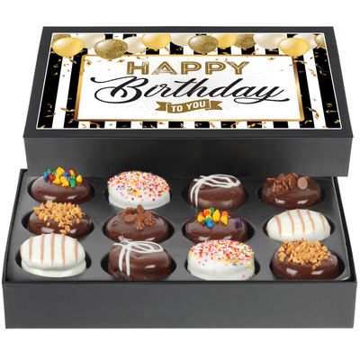 Birthday Gift Basket - Happy Birthday - Cookies and Creme Covered Cookies - Vegan Food Gift Box