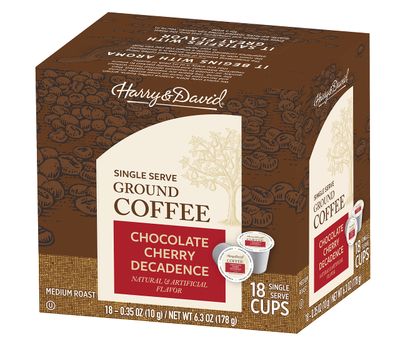 Harry David Single Serve Coffee, Chocolate Cherry Decadence, 18 count box