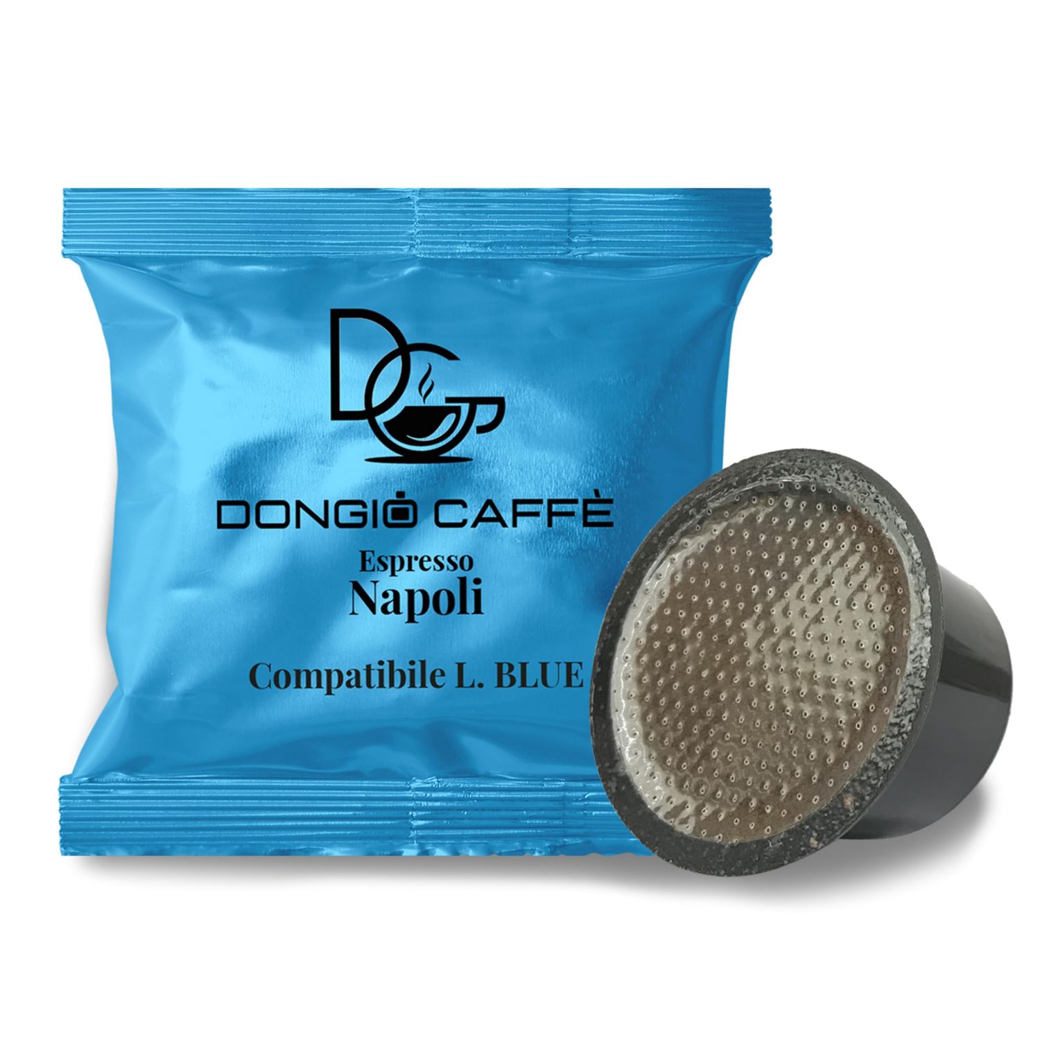 Dongi Caff - 80 Capsules Compatible with Lavazza BLUE - Espresso Napoli - Dark Roast Intensity 910 - Rich Crema Velvety Notes of Dark Chocolate - Value Pack - Roasted in Italy