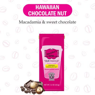 Marylou s Coffee - Hawaiian Chocolate Nut Flavored Ground Gourmet Coffee - 11 oz