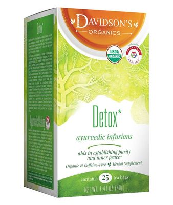 Davidsons Organics, Ayurvedic Infusions, Detox, 25-count Tea Bags, Pack of 6