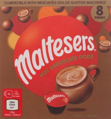Maltesers 8 Hot Chocolate Pods. Dolce Gusto Compatible 8x17g