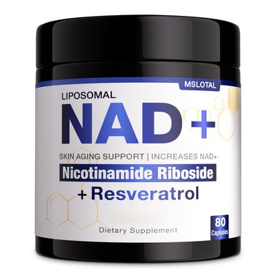 MSLOTAL NAD Supplement - NAD Nicotinamide Riboside Resveratrol 900mg for Women and Men Anti-Aging, Energy, Focus, 80 Capsules