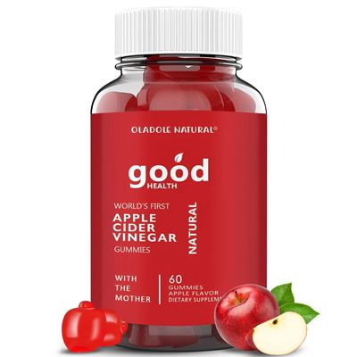 Oladole Apple Cider Vinegar Gummies with Mother - 60 Gummies Delicious ACV Supplement ACV Gummy Enriched with Vitamin B12, B9, Pomegranate, Beetroot Gelatin-Free, Gluten-Free, Vegan