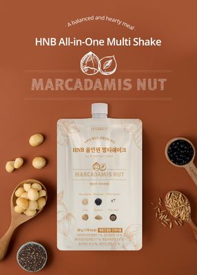 Korean Food All-In-One Multi Shake Macadamia Nut Flavor50g7 Packs Dietary Fiber, Essential Amino Acids, Vitamins, 7-Day Convenient Individual Packs 12.35 oz