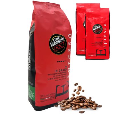 Caffe Vergnano 1882 Espresso Whole Bean Arabica Roast Coffee - Italian Medium Roast Coffee Beans with Notes of Chocolate, Nuts Caramel, Intensity 710, 3.3 lbs