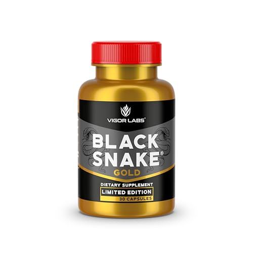 Limited Edition Black Snake Gold by Vigor Labs, Male Enhancement Supplement, Enhances Blood Flow for Firmness and Size 30 Capsules