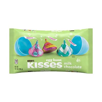 HERSHEYS KISSES Milk Chocolate Egg Hunt Candy, Easter, 10.1 oz Bag