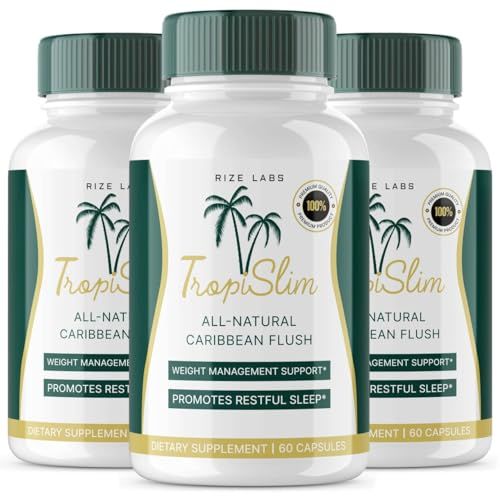 Official 3 Pack Tropislim, Tropislim All Natural Caribbean Flush, Weight Loss Supplement, Tropislim Slimming Capsules for Women, Healthy Lifestyle Leaner Physique, Tropical Reviews 180 Capsules