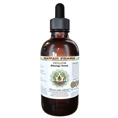 Psyllium Alcohol-Free Liquid Extract, Psyllium Plantago Ovata Seed Glycerite Natural Herbal Supplement, Hawaii Pharm, USA 2 fl.oz