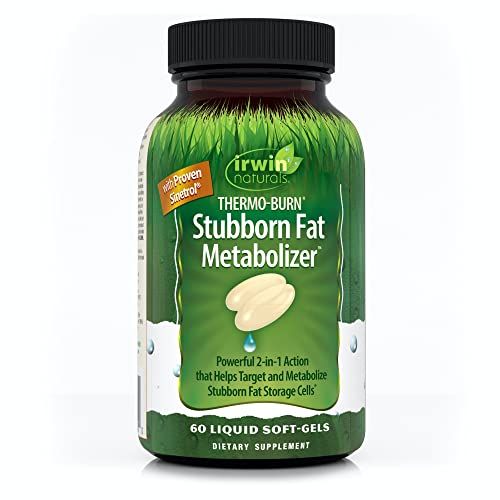 Irwin Naturals Thermo-Burn Stubborn Fat Metabolizer - 60 Liquid Soft-Gels - Combines Green Tea Extract EGCG, MCT Oil Caffeine - 20 Servings