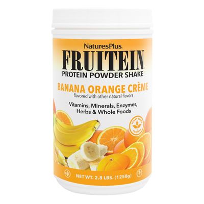 NaturesPlus FRUITEIN Banana Orange Creme Shake - 2.8 lbs - 10 Grams of Plant-Based Protein Per Serving - Supports Energy &amp; Immune System - Vegetarian, Gluten Free &amp; Non-GMO - 37 Servings