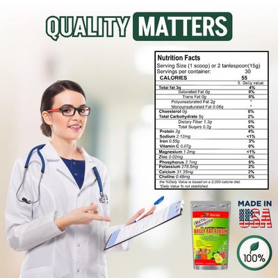 NELCIAS NATURAL HERBS Belly Fat Burner for Men Women Probiotics Appetite Suppressant for Weight Loss Supplement Powder Metabolism Booster Raspberry Ketones, Green Tea16 oz 30 Servings