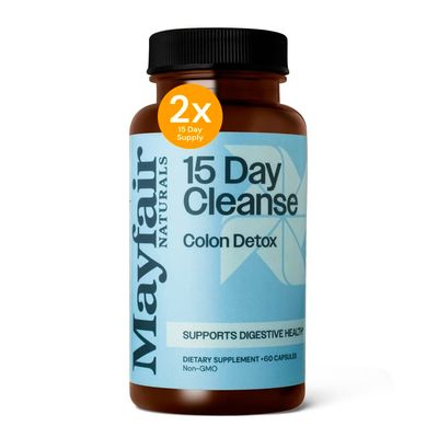 30 Day Supply,15 Day Cleanse Colon Detox, 60 Capsules 30 Servings, Natural Laxative for Constipation and Digestive Health Supplement, Dietary Supplement
