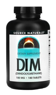 Source Naturals DIM, Diindolylmethane 100mg with BioPerine, Vitamin E More - 180 Tablets