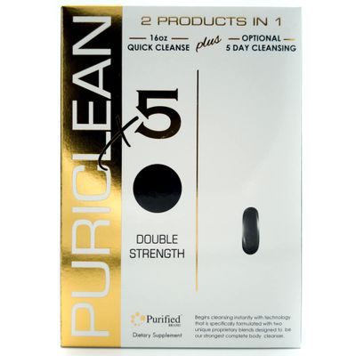 Puriclean X5 Complete Body Cleanser 2 in 1 Detox - Double Strength Cleansing Support - 5-Day Detoxifying to Flush Out Toxins- 20 Capsules 1 Fast Softgel 2 Pack