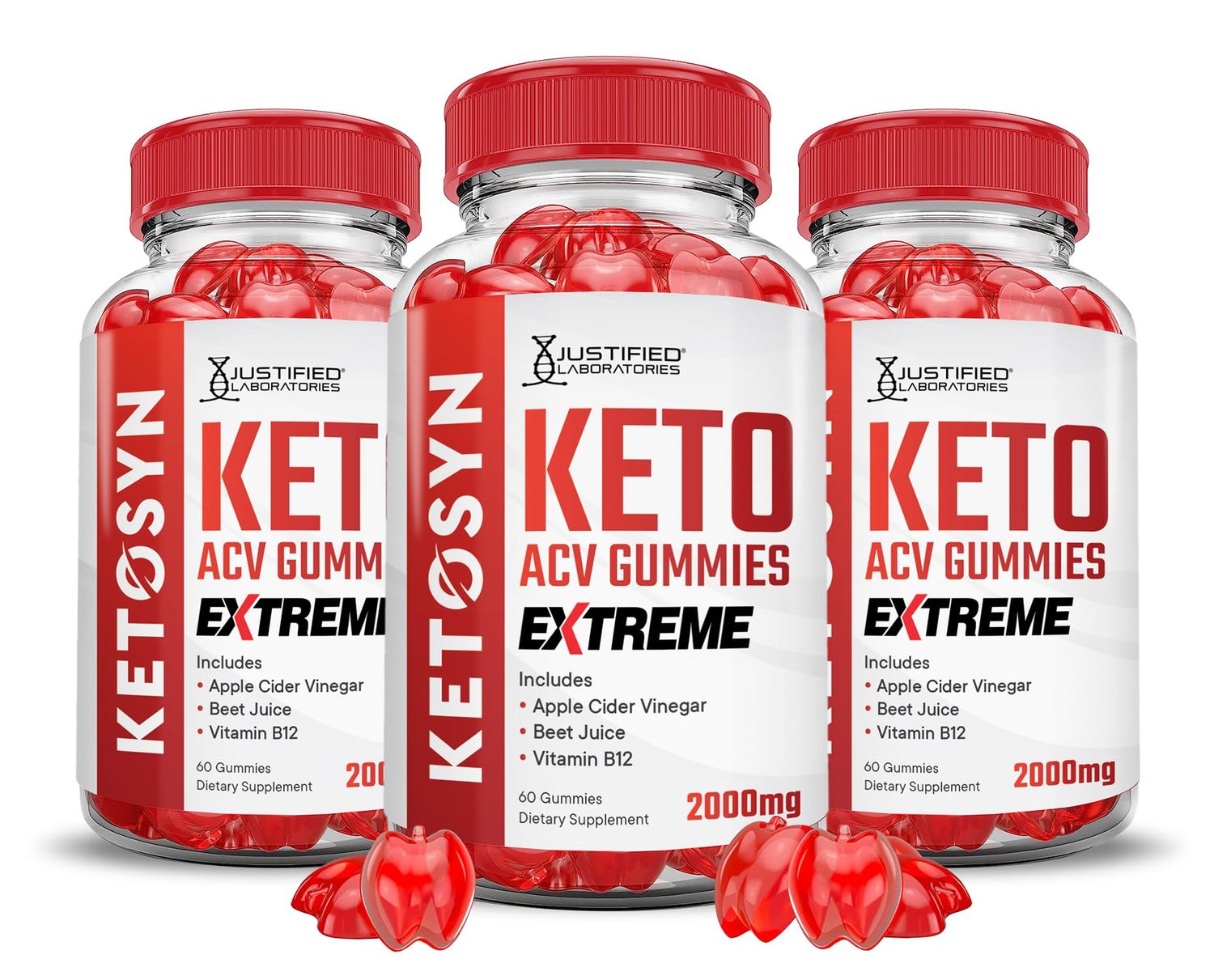 3 Pack Ketosyn Keto ACV Gummies Extreme 2000MG Ketosyn Keto Gummies Apple Cider Vinegar Formulated with Pomegranate Beet Juice Powder B12 Vegan Non GMO 180 Gummys