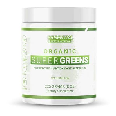 Essential Sports Nutrition Organic Super Greens Powder - Nutrient-Dense Blend for Energy, Detox Immune Support, USDA Organic, Non-GMO, Vegan-Friendly