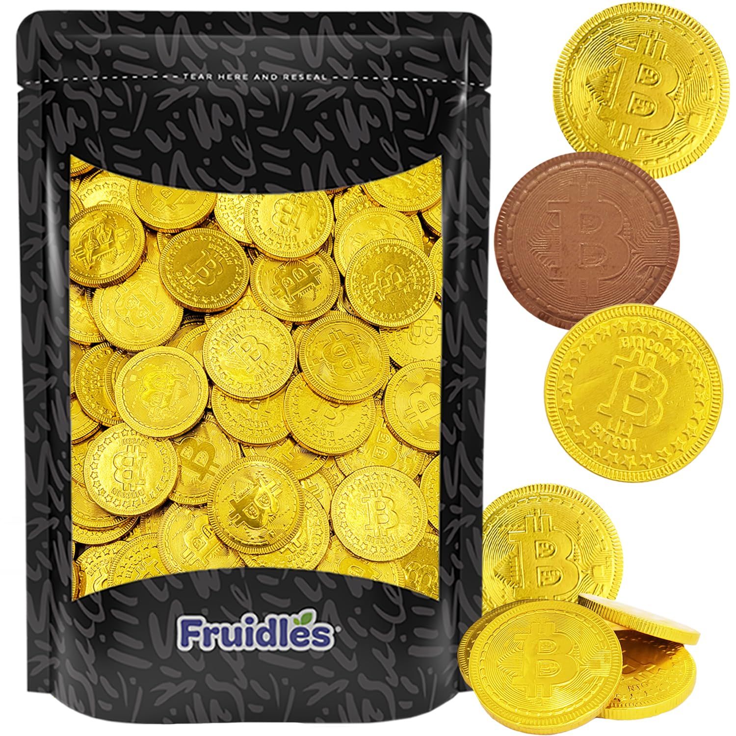 25 Original Crypto Bitcoin Chocolate Coins, Made with Premium Belgian Chocolate, Gluten-Free, Non-GMO, Kosher Certified Dairy 25-Pack