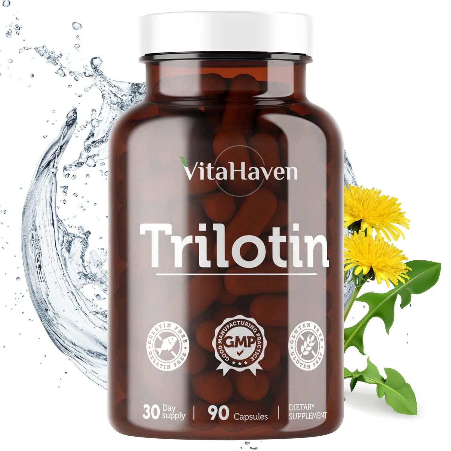 Trilotin: Swollen Feet and Ankles Treatment for Women and Men with Edema of The Lower Leg - Reduce Swelling in Feet and Ankles from Water Retention- Includes: Dandelion Root, Parsley Leaf More