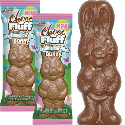 Fruidles Chocofluff Easter Bunny Holiday Treats, Marshmallow filled Bunny, Party Bag Fillers, Individually Boxed, Kosher Certified Dairy, 3.8 oz Chocolate Bar 2-Pack