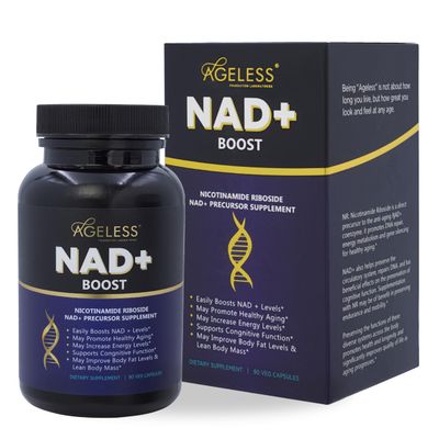 Ageless NAD Supplement - Nicotinamide Riboside Supplement for Healthy Aging and Cognitive Function - Promotes Endurance and Energy - 90 Count