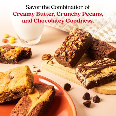 David's Cookies Assorted Brownies & Crumb Cake Gift Tin 3Lbs - Delicious, Fresh Baked Snacks, Gourmet Chocolate Fudge Slices, Brownies Gift Basket - Ideal Gift for Superbowl & Other Special Occasions
