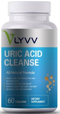 LYVV Uric Acid Cleanse with Chanca Piedra, Celery Seed Extract, Tart Cherry, and More for Uric Acid Regulating, Inflammation and Swelling Regulating.
