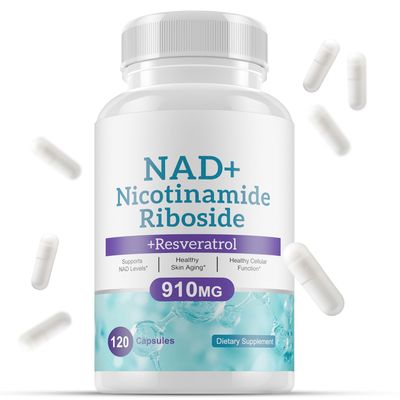 NAD Supplement - Liposomal Nicotinamide Riboside, Quercetin, NAD Supplement with Resveratrol 910mg - Supports Muscle, Brain, Energy - NMN Supplement Alternative for Men and Women, 120 Capsules