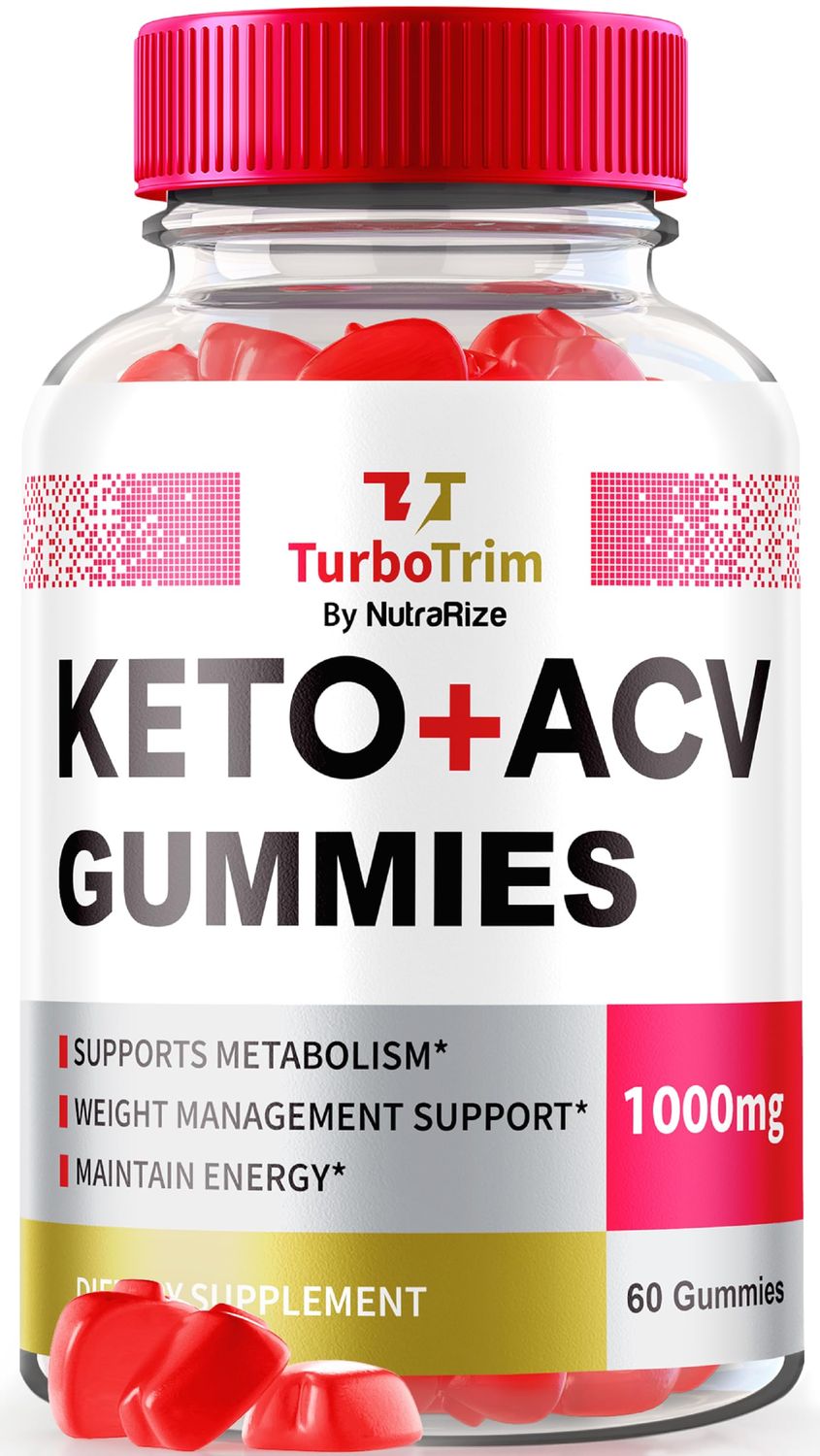 NutraRize TurboTrim Keto ACV Gummies for Weight Loss, All Natural Apple Cider Vinegar, KetoACV Reviews 60 Gummies