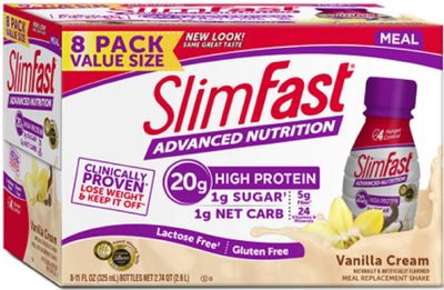 SlimFast Advanced Nutrition Vanilla Cream Meal Replacement Shake, 11 Fluid Ounce -- 24 per case.