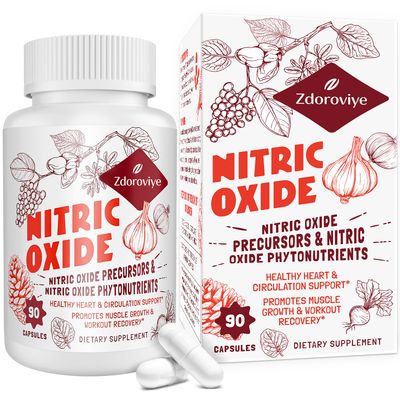 Zdoroviye Nitric Oxide Supplement for Men, Nitric Oxide Precursor Nitric Oxide Phytonutrients Complex - 90 Capsules 1 Bottle