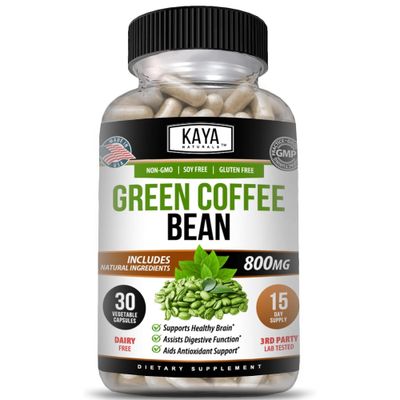 Kaya Naturals Green Coffee Bean Extract - Non-GMO, Gluten-Free Supplement 30 Count Pack of 1