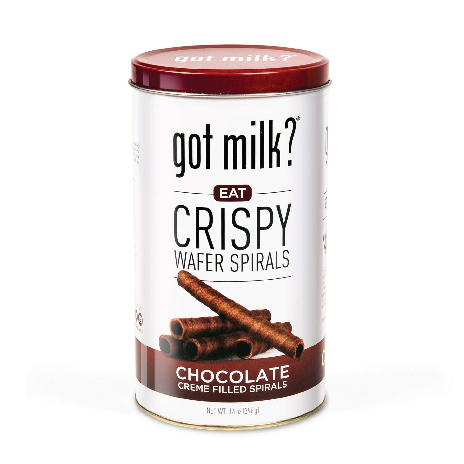 got milk? Wafer Spirals, Chocolate, 14 Oz. Tin with 36 Rolls, Delicious Rolled Wafer Rolls with Filling, Chocolate Wafer Cookies for Dessert or Snack, Retail Pack