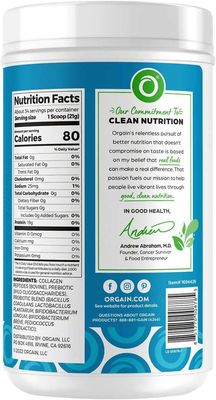 Orgain Collagen Superfoods with 20 Grams of Grass-Fed Collagen and Vitamin C, Unflavored, 25.6 oz