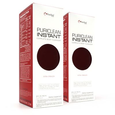 Wellgenix Puriclean Instant Complete Body Cleanser, 32 Fl Oz Fruit Punch, Premium Extra Strength Herbal Cleanse Detox Drink 2 Pack