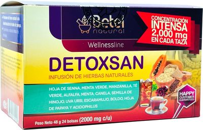 Detoxsan Total Detox Tea by Betel Natural - Whole Body Detox Formula - 24 Tea Bags