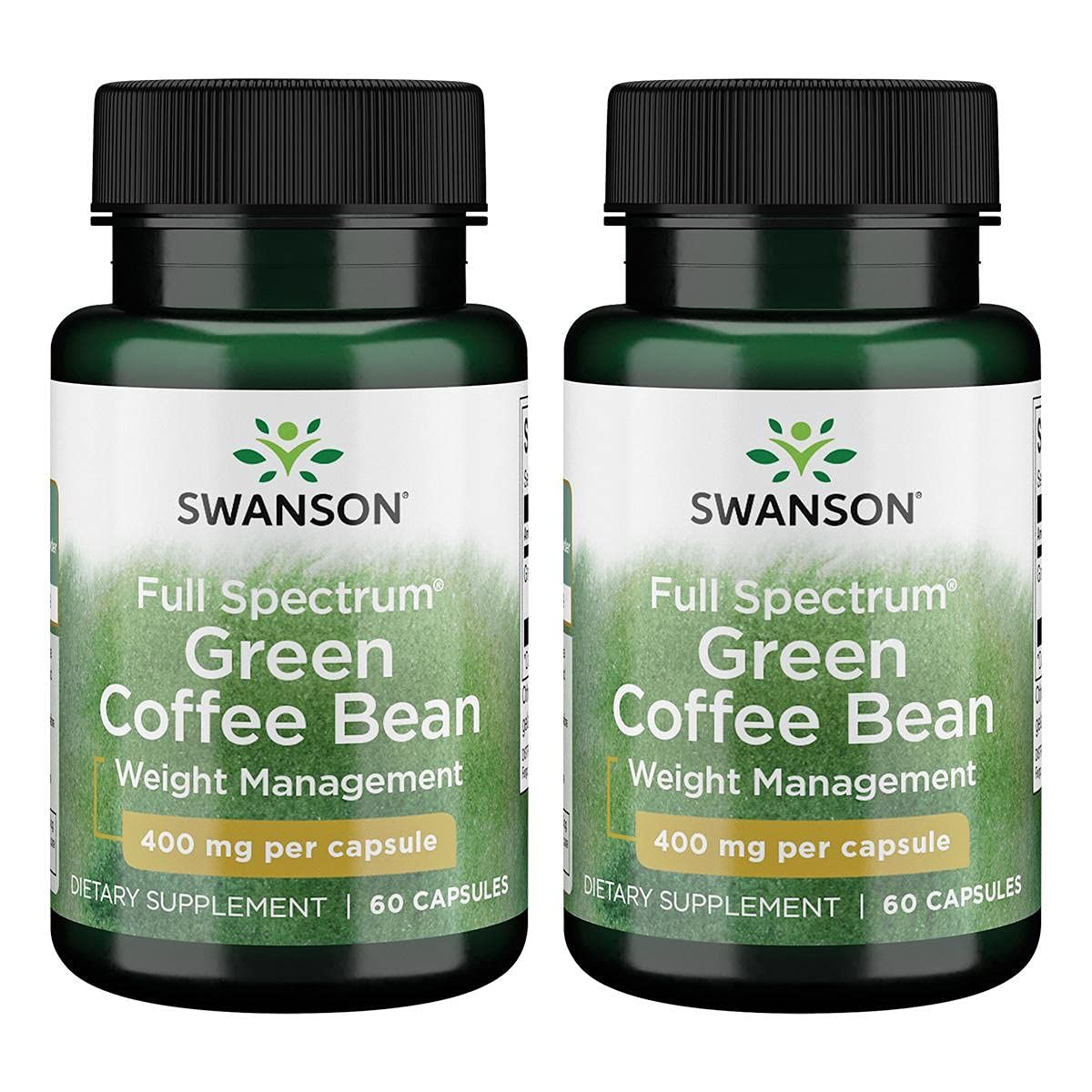 Swanson Full Spectrum Green Coffee Bean 400 Milligrams 60 Capsules 2 Pack