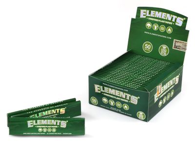Elements Green King Size Slim Unrefined plant rolling paper - Box50