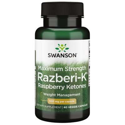 Swanson Maximum Strength Razberi-K 500 Milligrams 60 Veg Capsules