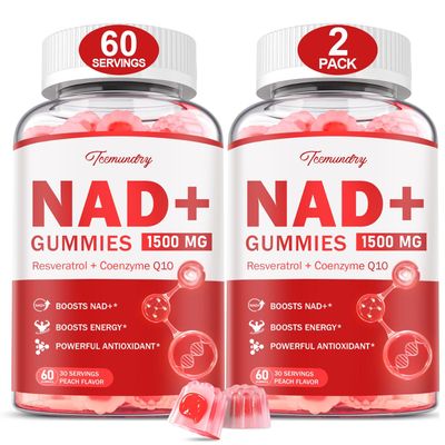Tcemundry NAD Supplement Gummies for Women Men - Liposomal NAD Nicotinamide Riboside 900mg with Resveratrol, Quercetin, CoQ10, Fisetin - NAD Resveratrol Supplement, Vegan, Non-GMO, 120 Gummies