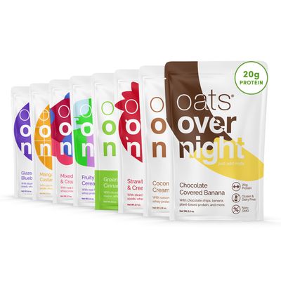 Oats Overnight Fruit Variety Pack - High Protein, High Fiber Breakfast Protein Shake - Gluten Free Oatmeal, Non GMO High Protein Oatmeal - Fruity Cereal, Chocolate Covered Banana More 16 Pack