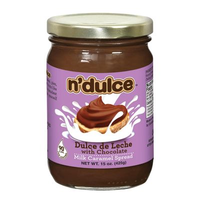 N DULCE Dulce De Leche with Chocolate Spreadable Caramel Creams Syrups For Coffee Drinks Creamy and Rich Flavor Gluten-free Nut-free No artificial flavors or Preservatives - 15 oz