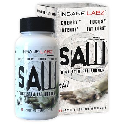 Insane Labz Saw , High Potency Fat Burner, Thermogenic Weight Loss Supplement and Appetite Suppressant with L-Tyrosine, Yerba Mate, GABA and Alpha Yohimbine, 60 Srvgs